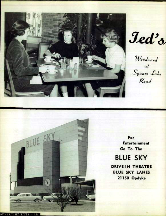 Teds Drive-In (Teds Trailer) - Old Yearbook Ad (newer photo)